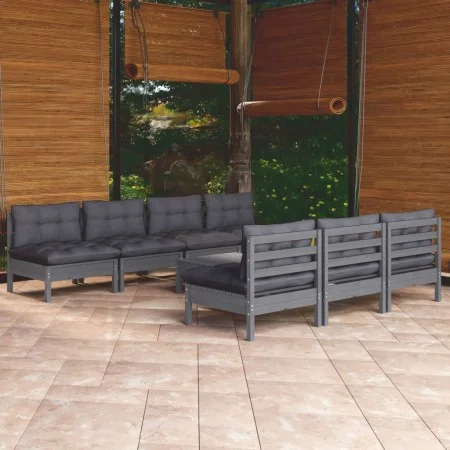 Gartenmöbel 8-teilig mit anthrazitfarbenen Kiefernholzkissen von , Gartensets - Ref: Foro24-3096138, Preis: 692,71 €, Rabatt: %