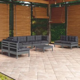 Garden furniture set 9 pieces and cushions solid pine wood by , Garden sets - Ref: Foro24-3096240, Price: 776,40 €, Discount: %