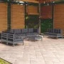 Garden furniture set 9 pieces and cushions solid pine wood by , Garden sets - Ref: Foro24-3096240, Price: 776,40 €, Discount: %