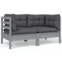 Garden furniture set 7 pieces and cushions solid pine wood by , Garden sets - Ref: Foro24-3096216, Price: 591,18 €, Discount: %