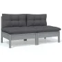 Garden furniture set 7 pieces and cushions solid pine wood by , Garden sets - Ref: Foro24-3096216, Price: 591,18 €, Discount: %