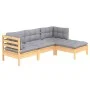 Juego de muebles de jardín 4 pzas y cojines madera de pino de , Conjuntos de jardín - Ref: Foro24-3096345, Precio: 295,77 €, ...
