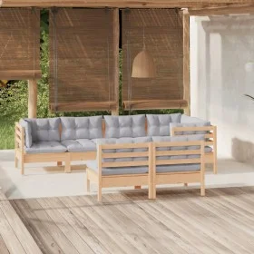 Garden furniture set 7 pieces and cushions solid pine wood by , Garden sets - Ref: Foro24-3096441, Price: 543,86 €, Discount: %