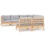 Garden furniture set 7 pieces and cushions solid pine wood by , Garden sets - Ref: Foro24-3096441, Price: 543,87 €, Discount: %
