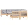 Garden furniture set 7 pieces and cushions solid pine wood by , Garden sets - Ref: Foro24-3096441, Price: 543,87 €, Discount: %