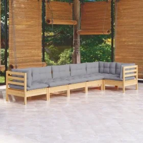 Garden furniture set 6 pieces and pine wood cushions by , Garden sets - Ref: Foro24-3096393, Price: 488,13 €, Discount: %