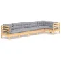 Gartenmöbel-Set 6-teilig und Kissen aus Kiefernholz von , Gartensets - Ref: Foro24-3096393, Preis: 488,05 €, Rabatt: %