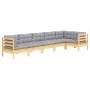 Gartenmöbel-Set 6-teilig und Kissen aus Kiefernholz von , Gartensets - Ref: Foro24-3096393, Preis: 488,05 €, Rabatt: %