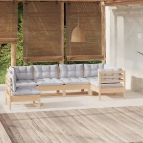 Juego de muebles de jardín 6 pzas y cojines madera de pino de , Conjuntos de jardín - Ref: Foro24-3096417, Precio: 488,05 €, ...