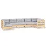 Juego de muebles de jardín 7 pzas y cojines madera pino gris de , Conjuntos de jardín - Ref: Foro24-3096429, Precio: 543,81 €...
