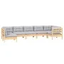 Juego de muebles de jardín 7 pzas y cojines madera pino gris de , Conjuntos de jardín - Ref: Foro24-3096429, Precio: 543,81 €...