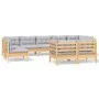Garden furniture set 9 pieces and cushions solid pine wood by , Garden sets - Ref: Foro24-3096525, Price: 733,37 €, Discount: %