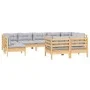 Garden furniture set 9 pieces and cushions solid pine wood by , Garden sets - Ref: Foro24-3096525, Price: 733,37 €, Discount: %