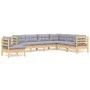 Garden furniture set 7 pieces and cushions solid pine wood by , Garden sets - Ref: Foro24-3096718, Price: 543,87 €, Discount: %