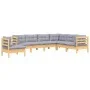 Garden furniture set 7 pieces and cushions solid pine wood by , Garden sets - Ref: Foro24-3096718, Price: 543,87 €, Discount: %
