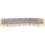 Juego de muebles de jardín 7 pzas y cojines madera maciza pino de , Conjuntos de jardín - Ref: Foro24-3096694, Precio: 550,80 €