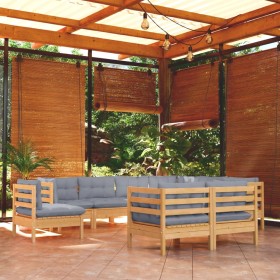 Garden furniture set 9 pieces and cushions solid pine wood by , Garden sets - Ref: Foro24-3096766, Price: 731,82 €, Discount: %