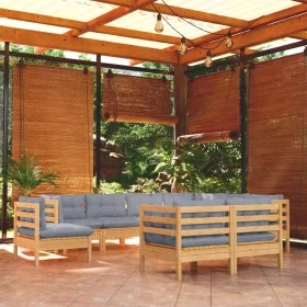 Garden furniture set 9 pieces and cushions solid pine wood by , Garden sets - Ref: Foro24-3096766, Price: 729,09 €, Discount: %