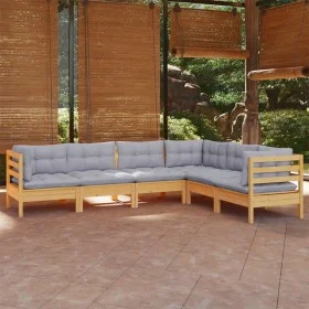 Garden furniture set 6 pieces and cushions solid pine wood by , Garden sets - Ref: Foro24-3096682, Price: 484,42 €, Discount: %