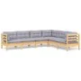 Garden furniture set 6 pieces and cushions solid pine wood by , Garden sets - Ref: Foro24-3096682, Price: 488,14 €, Discount: %