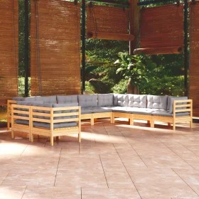 Garden furniture set 10 pieces and cushions solid pine wood by , Garden sets - Ref: Foro24-3096910, Price: 814,18 €, Discount: %