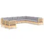 Garden furniture set 10 pieces and cushions solid pine wood by , Garden sets - Ref: Foro24-3096910, Price: 814,18 €, Discount: %