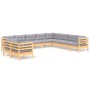 Gartenmöbel-Set 10-teilig und Kissen aus massivem Kiefernholz von , Gartensets - Ref: Foro24-3096910, Preis: 824,82 €, Rabatt: %
