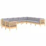 Garden furniture set 10 pieces and cushions solid pine wood by , Garden sets - Ref: Foro24-3096910, Price: 814,18 €, Discount: %