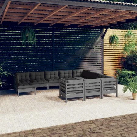 Gartenmöbel 11-teilig und Kissen aus grauem Kiefernholz von , Gartensets - Ref: Foro24-3097045, Preis: 909,58 €, Rabatt: %