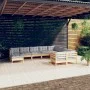 Juego de muebles de jardín 10 pzas y cojines madera de pino de , Conjuntos de jardín - Ref: Foro24-3097030, Precio: 755,26 €,...