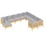 Juego de muebles de jardín 10 pzas y cojines madera de pino de , Conjuntos de jardín - Ref: Foro24-3097030, Precio: 755,26 €,...