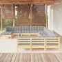 Garden furniture 12 pieces and gray pine wood cushions by , Garden sets - Ref: Foro24-3097066, Price: 905,16 €, Discount: %