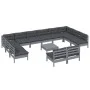 Muebles de jardín 13 pzas y cojines gris madera maciza de pino de , Conjuntos de jardín - Ref: Foro24-3097231, Precio: 995,60...
