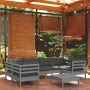 Gartenmöbel-Set 7-teilig und Kissen aus grauem Kiefernholz von , Gartensets - Ref: Foro24-3097303, Preis: 584,59 €, Rabatt: %