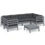 Gartenmöbel-Set 7-teilig und Kissen aus grauem Kiefernholz von , Gartensets - Ref: Foro24-3097303, Preis: 584,59 €, Rabatt: %