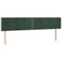 Cabecero de terciopelo verde oscuro 163x16x78/88 cm