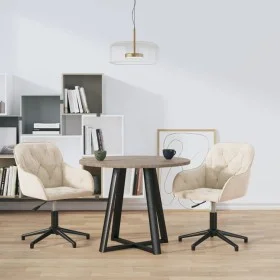 Drehbare Esszimmerstühle, 2 Stück, cremefarbener Samt von , Essstühle - Ref: Foro24-3103386, Preis: 180,83 €, Rabatt: %