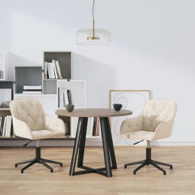 Drehbare Esszimmerstühle, 2 Stück, cremefarbener Samt von , Essstühle - Ref: Foro24-3103386, Preis: 184,05 €, Rabatt: %