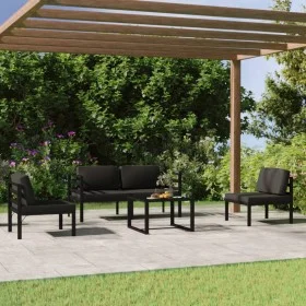 Garden furniture set 5 pieces and anthracite gray aluminum cushions by , Garden sets - Ref: Foro24-3107788, Price: 591,06 €, ...
