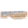 Garden furniture set 10 pieces and cushions solid pine wood by , Garden sets - Ref: Foro24-3096483, Price: 779,75 €, Discount: %