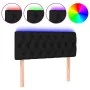 Black fabric headboard with LED 100x7x78/88 cm by , Headboards and footboards - Ref: Foro24-3121940, Price: 45,16 €, Discount: %