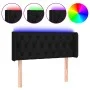 Black fabric headboard with LED 103x16x78/88 cm by , Headboards and footboards - Ref: Foro24-3123564, Price: 52,07 €, Discoun...