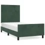 Dark green velvet bed frame with headboard 90x190 cm by , Beds and slatted bases - Ref: Foro24-3125608, Price: 156,32 €, Disc...