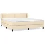 Cama box spring con colchón tela color crema 160x200 cm de , Camas y somieres - Ref: Foro24-3126178, Precio: 504,33 €, Descue...