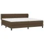 Cama box spring con colchón tela marrón oscuro 200x200 cm de , Camas y somieres - Ref: Foro24-3126512, Precio: 628,32 €, Desc...