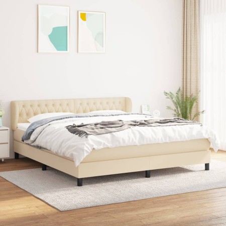 Boxspringbett mit cremefarbener Stoffmatratze 180x200 cm von , Betten und Lattenroste - Ref: Foro24-3126506, Preis: 596,94 €,...