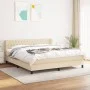 Cama box spring con colchón tela color crema 180x200 cm de , Camas y somieres - Ref: Foro24-3126506, Precio: 584,39 €, Descue...