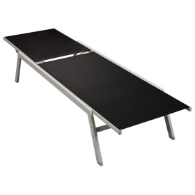 Tumbona de acero y textilene negra de vidaXL, Tumbonas - Ref: Foro24-48011, Precio: 97,22 €, Descuento: %