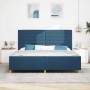 Estructura de cama con cabecera Azul 200 x 200 cm tela