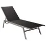 Black steel and textilene sun lounger by vidaXL, Loungers - Ref: Foro24-48011, Price: 95,59 €, Discount: %